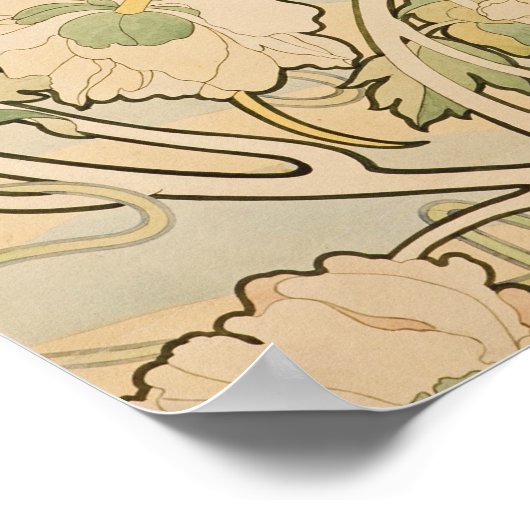  Floral Alphonse Mucha Peonies GalleryHD Poster (Hoek)