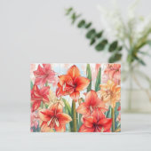 Floral Amaryllis Garden Briefkaart (Staand voorkant)