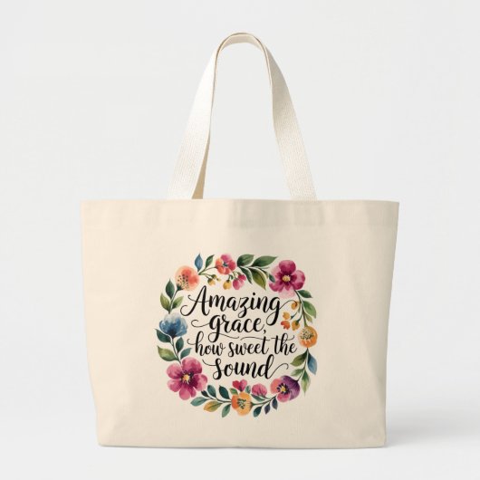 Floral Amazing Grace Grote Tote Bag (Voorkant)