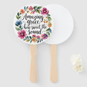 Floral Amazing Grace Handwaaier (Voorkant en achterkant)