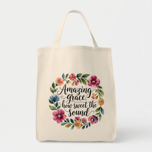 Floral Amazing Grace Tote Bag (Voorkant)