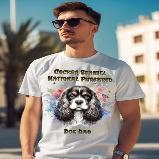 Floral American Cocker Spaniel T-shirt