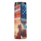 Floral American Flag Dreamscape Thermosbeker (Achterkant)