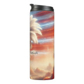 Floral American Flag Dreamscape Thermosbeker (Geroteerd rechts)