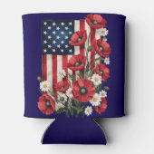 Floral American Flag Koelbox Blikjeskoeler (Achterkant)