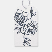 Floral Ampersand | Blauwe Waterverf bruiloft Cadeaulabel (Achterkant)