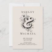 FLORAL AMPERSAND Blush Photo Engagement Party Kaart (Voorkant)