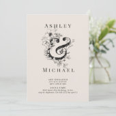 FLORAL AMPERSAND Blush Verlovingsfeest Kaart (Staand voorkant)