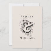 FLORAL AMPERSAND Blush Verlovingsfeest Kaart (Achterkant)