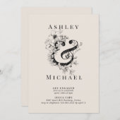 FLORAL AMPERSAND Blush Verlovingsfeest Kaart (Voorkant / Achterkant)