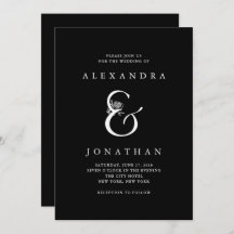 Floral Ampersand | Dramatische zwarte bruiloft