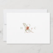 Floral Ampersand Elegant Waterverf Wedding Kaart (Achterkant)