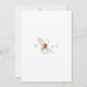 Floral Ampersand Elegant Waterverf Wedding Kaart (Achterkant)