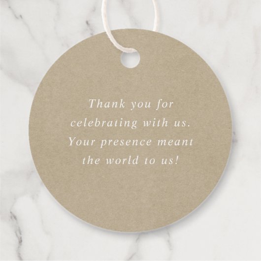 Floral Ampersand Elegant Wedding Bedankt Kraft Bedankjes Labels (Achterkant)