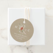 Floral Ampersand Elegant Wedding Bedankt Kraft Bedankjes Labels (In situ)