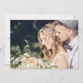 Floral Ampersand Elegant Wedding Black Foto Save The Date (Achterkant)