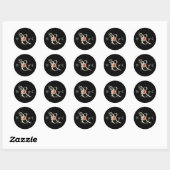 Floral Ampersand Elegant Wedding Monogram Black Ronde Sticker (Vel)