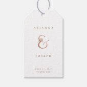 Floral Ampersand | Faux Roos gouden bruiloft Cadeaulabel (Voorkant)