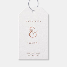 Floral Ampersand | Faux Roos gouden bruiloft Cadeaulabel