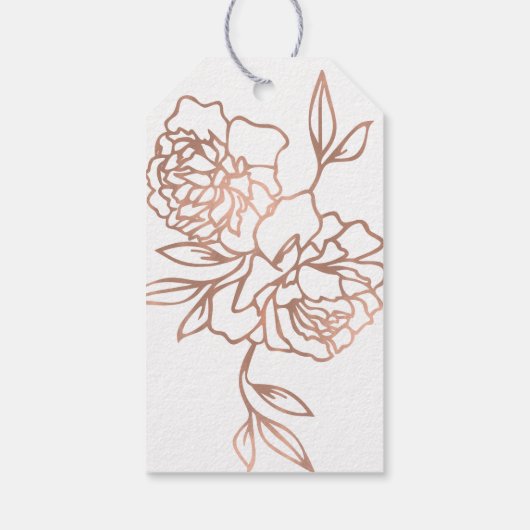 Floral Ampersand | Faux Roos gouden bruiloft Cadeaulabel (Achterkant)