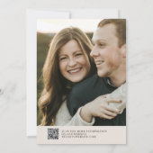 Floral Ampersand QR Code Blush Foto Verloving Kaart (Achterkant)