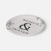 Floral Ampersand Wedding Cake Papieren Bordje (Gekanteld)