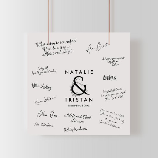 Floral Ampersand Wedding Guest Signing Poster