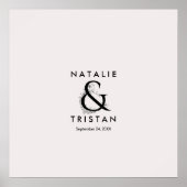 Floral Ampersand Wedding Guest Signing Poster (Voorkant)