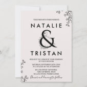 Floral Ampersand Wedding Kaart (Voorkant)