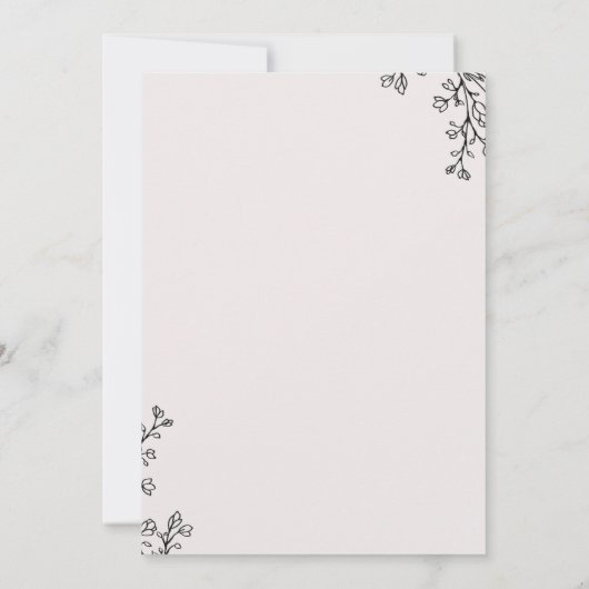 Floral Ampersand Wedding Kaart (Achterkant)