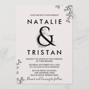 Floral Ampersand Wedding Kaart