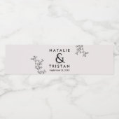 Floral Ampersand Wedding Waterfles Etiket (Enkel label)