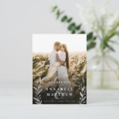 Floral Ampersand Wreator Silver Foil Volledige fot Save The Date (Staand voorkant)