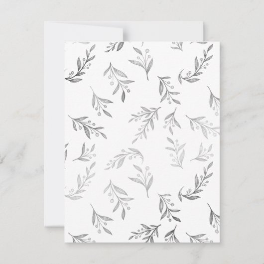 Floral Ampersand Wreator Silver Foil Volledige fot Save The Date (Achterkant)