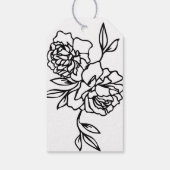 Floral Ampersand | Zwart-wit bruiloft Cadeaulabel (Achterkant)