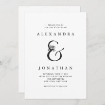 Floral Ampersand | Zwarte en witte bruiloft