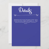 Floral Amperstand Wedding Invitation in Navy Kaart (Achterkant)