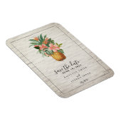 Floral ananas baksteen bruiloft Save the date Magneet (Rechterzijde)