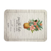 Floral ananas baksteen bruiloft Save the date Magneet (Horizontaal)