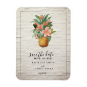 Floral ananas baksteen bruiloft Save the date Magneet (Verticaal)