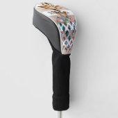 Floral ananas monogram golfheadcover (Schuin)