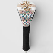 Floral ananas monogram golfheadcover (Voorkant)