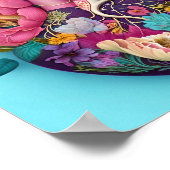 Floral Anatomy Heart Art Illustratie Poster (Hoek)