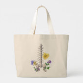 Floral Anatomy - Vertebrae, Hip Bone Grote Tote Bag (Achterkant)