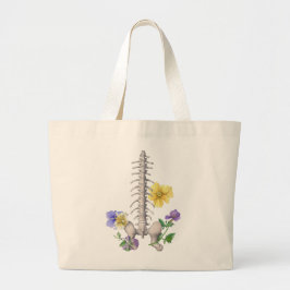 Floral Anatomy - Vertebrae, Hip Bone Grote Tote Bag