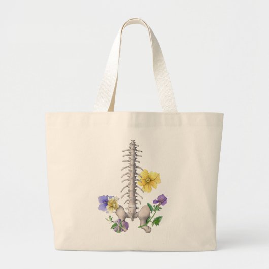 Floral Anatomy - Vertebrae, Hip Bone Grote Tote Bag (Voorkant)