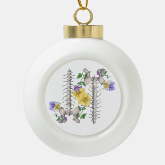 Floral Anatomy - Vertebrae, Hip Bone Keramische Bal Ornament (Voorkant)