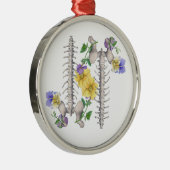Floral Anatomy - Vertebrae, Hip Bone Metalen Ornament (Rechts)