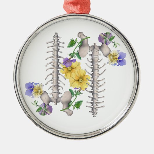 Floral Anatomy - Vertebrae, Hip Bone Metalen Ornament (Voorkant)
