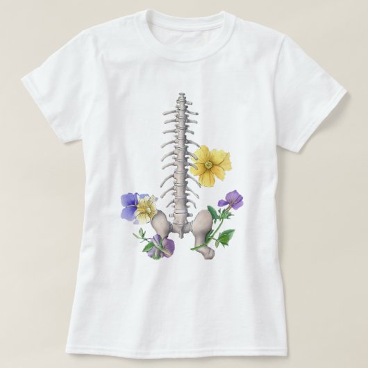 Floral Anatomy - Vertebrae, Hip Bone T-shirt (Design voorkant)